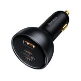 BASEUS POLNILEC ZA AVTO BASEUS TZCCZM-0G ADAPTER 1 X USB-A IN 2X TYPE C PD 160W QC 5.0 PD - ČRN