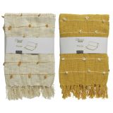 DEKORATIVNA ODEJA DECORIS BELA/RUMENA, 170X130 CM SORT