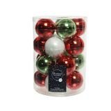 BELE/RDEČE/ZELENE STEKLENE BUNKE, 20 KOSOV, PREMER 60 MM 