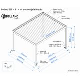 BIOKLIMATSKA PERGOLA BELLANO 3.035 X 4.035 M TEMNO SIVA