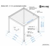 BIOKLIMATSKA PERGOLA BELLANO 3 X 3 M TEMNO SIVA