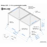 BIOKLIMATSKA PERGOLA BELLANO 3 X 6 M TEMNO SIVA