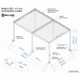 BIOKLIMATSKA PERGOLA BELLANO 6 X 4 M TEMNO SIVA