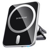BOROFONE AVTONOSILEC BH43 (FAST CHARGE) 15W Z MAGSAFE TEHNOLOGIJO BREZŽIČNEGA POLNJENJA - SREBRN