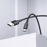 BOROFONE PODATKOVNI KABEL BX54 (FAST CHARGE) 3A VHOD TYPE-C NA USB-A 1M, ČRN