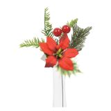 UMETNO CVETJE BOŽIČNA ZVEZDA PIK Z ZELENJEM 32CM, RDEČ