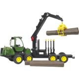 BRUDER TRAKTOR JOHN DEERE Z NAKLADALKO IN PRIKOLICO ZA HLODE 02133