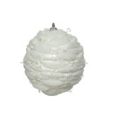 BUNKA IZ UMETNE MASE BELE BARVE S TKANINO, FI 80 MM