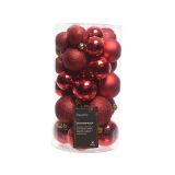 BUNKA IZ UMETNE MASE DECORIS 6 CM, 5 CM, 4 CM, RDEČA MIX, 30/1