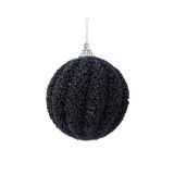BUNKA IZ UMETNE MASE DECORIS ČRNE BARVE Z BLEŠČICAMI FI 8 CM
