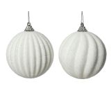 BUNKA IZ UMETNE MASE DECORIS FI 8 CM, BELA Z BLEŠČICA. VZOREC, SORTIRANO
