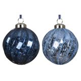 BUNKA IZ UMETNE MASE DECORIS FI 8 CM, MODRA TEM/SVETLO VZOREC, SORTIRANO