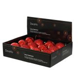 BUNKA IZ UMETNE MASE DECORIS FI 8 CM, RDEČA VZOREC SORTIRANO