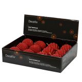 BUNKA IZ UMETNE MASE DECORIS FI 8 CM, RDEČA Z BLEŠČIC. VZOREC, SORTIRANO