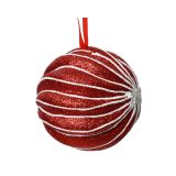 BUNKA IZ UMETNE MASE DECORIS FI 8 CM RDEČA Z VZORCEM