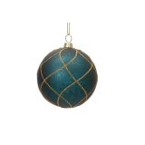 BUNKA IZ UMETNE MASE DECORIS FI 8 CM, SMARAGDNA/ZLATA VZOREC, SORTIRANO