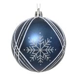 BUNKA IZ UMETNE MASE DECORIS FI 8 CM, TEMNO MODRA VZOREC