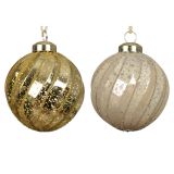 BUNKA IZ UMETNE MASE DECORIS FI 8 CM, ZLATA/BEŽ VZOREC, SORTIRANO