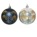 BUNKA IZ UMETNE MASE DECORIS MODRA/PROZORNA Z DEKORJEM FI 8 CM SORT