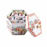 PVC BUNKA GLOSSTYLE BUNKE V ŠKATLI 14 KOSOV 5 CM 7 POSUTIH, 7 GLADKIH