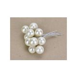 BUNKICE NA ŽICI, PERL BELE, 1.8 CM, SET 12
