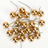 BUNKICE NA ŽICI, ZLATE, 2CM, SET 20