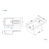 GRANITAL POMIVALNO KORITO ALVEUS CADIT 50, G55 BEIGE 1000X500 MM