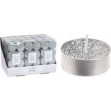 ČAJNA SVEČA EH SET 8 GLITER SREBRNIH, PREMER 3.7 CM