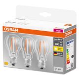 LED ŽARNICA E27 OSRAM CLA60 6.5W/827, BISTRA BASE FILAMENT, PAK/3