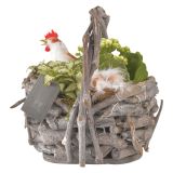 CVETOČA RASTLINA VELIKONOČNI ARANŽMA V PLETENI KOŠARI