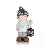 PRAZNIČNA FIGURA GLOSSTYLE DEČEK STORŽEK Z LANTERNO 43 CM