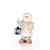 DEČEK Z LANTERNO IN MEDVEDKOM, VIŠINE 39,5 CM