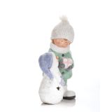 PRAZNIČNA FIGURA GLOSSTYLE DEKLCA/DEČEK S SNEŽAKOM 41 CM