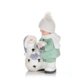 PRAZNIČNA FIGURA GLOSSTYLE DEKLCA/DEČEK S SNEŽAKOM 41 CM