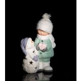 PRAZNIČNA FIGURA GLOSSTYLE DEKLCA/DEČEK S SNEŽAKOM 41 CM