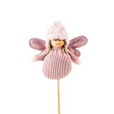 PRAZNIČNA FIGURA GLOSSTYLE DEKLICA PIK 32 CM ROZA TEKSTILNA