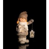 PRAZNIČNA FIGURA GLOSSTYLE DEKLICA/DEČEK Z LANTERNO IN IGRAČKO 41 CM