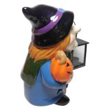 DEKOR.ZA NOČ ČAROVNIC GLOSSTYLE ČAROVNICA 13X12X15.5 CM KERAMIČNA ZA ČAJNO SVEČKO