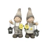 DEKOR.ZA NOČ ČAROVNIC GLOSSTYLE OTROK Z LANTERNO MGO KERAMIČNI 20.5X16X46.5 CM