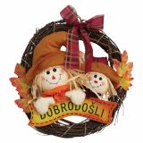 DEKOR.ZA NOČ ČAROVNIC GLOSSTYLE VENEC S FIGURO 40 CM PREM ER Z NAPISOM DOBRODOŠLI