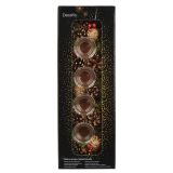 DEKORACIJA DECORIS ADVENTNI RJAV/RDEČ S 4 KOZARČKI, 45X15X9 CM