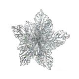 DEKORACIJA DECORIS BOŽIČNA ZVEZDA NA SPONKI 23.5 CM SREBRNA