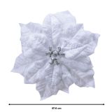 DEKORACIJA DECORIS BOŽIČNA ZVEZDA NA SPONKI 32 CM, BELA