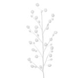 DEKORACIJA DECORIS VEJICA BELA 2X55X10 CM S SNEŽNIMI KEPICAMI