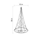 DEKORACIJA EMOS LED KOVINSKA JELKA 180CM ZUN./NOT. TOPLA BELA