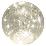 DEKORACIJA EMOS LED STEKLENA KROGLA ZLATA 15 CM,TOPLO BELA,ČASOVNIK