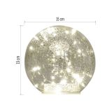 DEKORACIJA EMOS LED STEKLENA KROGLA ZLATA 15 CM,TOPLO BELA,ČASOVNIK