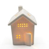 DEKORACIJA HIŠKA Z LED LUČKO, BELA 9.2X8.1X12.8 CM