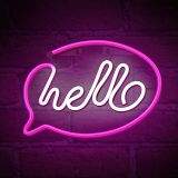 DEKORAT. STENSKA SVETILKA FOREVER NEON LED HELLO