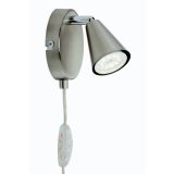 DEKORAT. STENSKA SVETILKA LED SPOT 1X5W GU10 S STIKALOM, NIKEL/SATIN
